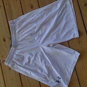 Under Armour Heatgear Shorts. Color White. Size Large.